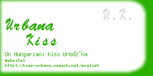 urbana kiss business card